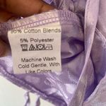 Romwe  lavender lilac purple short sleeve printed crop tie up top shirt Photo 3