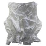 Bella Dahl Tank Top Womens Medium White Shirred Button Front Blouse Photo 1