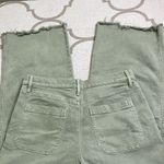 Loft  Sage Green Wide Leg Crop Frayed hems denim, size 12 Photo 1