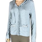 Jessica Simpson Hooded Button Front Long Sleeve Top MEDIUM Photo 1