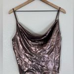Intimately Free People Sunset Shimmer Rose Gold Metallic Cowl Neck Cami Small Pink Photo 2