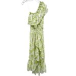 MISA Los Angeles Rumi One Shoulder Midi Dress Green White Honeydew Blossom Small Photo 5