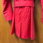 Smythe Belted Long Sleeve Collared Trenchcoat Trench Jacket Red White Button 6 Photo 5