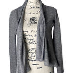 Forever 21 SZ S grey open front cardigan with crochet back Photo 0