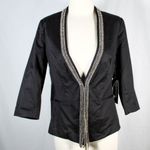 Rock & Republic NWT Black Blazer with Rhinestone Sparkle Collar Detail Photo 1