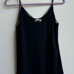 Aritzia  Babaton Galen Black Mesh Trim Drapey V-Neck Cami Tank Top Blouse Medium Photo 1