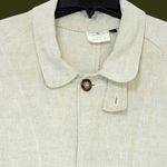 Linen Cotton Maxi Duster Coat • Fiji Made • Button Front Minimalist Jacket L Gray Size L Photo 2