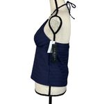 La Blanca SZ 14 Linea Costa Swim Tankini Top Tie Halter Padded Indigo Navy Blue Photo 4