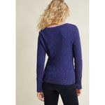 Modcloth  Impromptu Photoshoot Open Knit Sweater Purple Speckled Size Small Photo 1