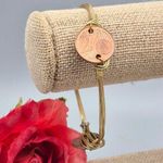 Bourbon and Boweties Bourbon & Bowties Gold Tone Bangle Bracelet 2 Cent Euro Coins Wire Wrap Unique Photo 0