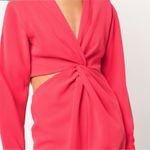 ALC Frank NEW A.L.C Zoey Twist-Front Crepe Mini Dress Fuchsia Pink Cutout‎ Sz 0 Photo 2