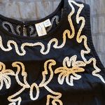 Joie  Black and White Embroidered Tank Top women’s medium Photo 2