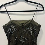 Rimini By Shaw Army Olive Green Sequins Embroidered Floral Mini Dress Formal Black Size 4 Photo 5