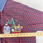 Vintage BOBBIE BROOKS Shirt Red Plaid Snow Man Sledding 14/16W Button Up 90s Size 14W Photo 4
