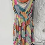 Rachel Roy size 8 Halter Sundress Colorful Brushstroke Print‎ Open Back Dress Photo 0