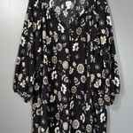 Croft & Barrow Boho Black Floral Gauzy Peasant Top - Size 5X - Women's Plus Size Photo 0