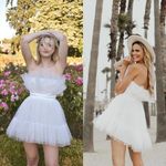Katie May Ellee Mini Dress White Tulle Wedding Size M Photo 13