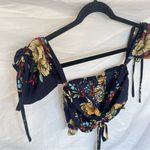 Zaful Bi@ Fang 2Piece Outfit Floral Drawstring Ruched Top & Smocked Shorts; S Photo 12