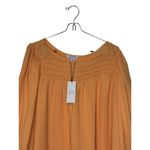 Current Air ‎ Women's Top Wide Neck Chest Smocked Boxy Fit Cantaloupe Medium NWT Photo 3