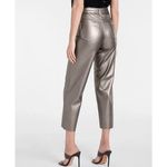 EXPRESS Womens Modern Straight 2 Brown Faux High Waisted Leather Pants Photo 2