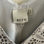 Ecru  Size M Leather Overlay over Silky Tank Top Cream Photo 1