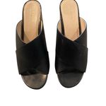 Cole Haan Grand Gabby Sandal Stacked Heel Shoes Black Leather wood slip on heel Photo 1