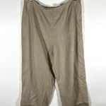 RICHARD MALCOLM Pants Womens Size 12 Beige 100% Irish Linen Wide Leg Lightweight Tan Photo 0
