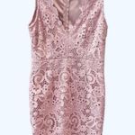 Nordstrom Pink Lace Dress Dusty Rose Sleeveless Vneck Sheath M Photo 0