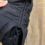 Womens Solid Black Ruched High Cut Side Tie One Piece Swimsuit XL NWOT Photo 2