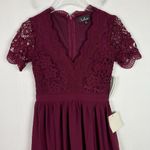 Lulus NWT Angel in Disguise Burgundy Lace Skater Dress Size Small S NEW T2140 Photo 1