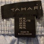 Elie Tahari Tahari Linen Blend Pants Size XL blue‎ Cropped Length Relaxed Wide Leg Striped Photo 6