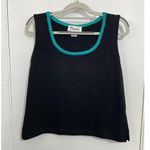 Toula Tank Top Size 8 Black Aqua Trim Wool Blend Santana Knit Preppy Twee NWOT Photo 0