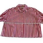 Madewell Women's Red and White Poplin Straight Hem Casual Button Up Shirt XS Photo 4