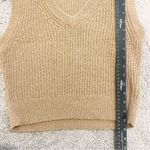 Madewell  Sweater Vest Small Beige Alpaca Fineloft Shrunken Crop Caramel Slim Y2K Photo 6