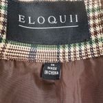 Eloquii NWT  Plaid Blazer Tie Waist Jacket Women Size 20 Brown Green Formal Photo 2
