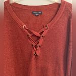 American Eagle Rust Lace-Up Knit Jegging Fit Comfy Women’s Sweater Photo 4