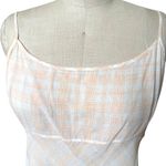 dosa White & Orange Plaid Ruffled Slip Dress Size 3 /Medium Photo 1