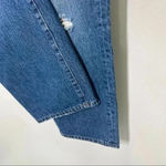 Madewell  Womens Blue Distressed Cropped Classic Straight Leg Jeans Size 32 Photo 9