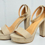 Top Moda  Women's Gold Platform Heels Photo 0