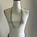 Chic Neon Yellow Fringe Necklace Silver Photo 0