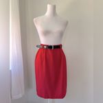 Vintage ‘90s Metro New York Red Belted Knee Length Pencil Skirt Size XXS Photo 1