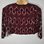 NEW Stenay 100% Silk Red Floral Beaded Sequin Jacket Size Large Formal Deadstock Photo 3
