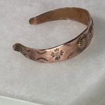 Bell VTG  Copper stamped etched western cuff bracelet Aztec Photo 1