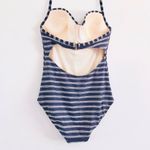 Merona  Swimsuit S One Piece Stripe Vintage Inspired Retro Pinup Girl Vacation Photo 5