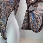 Beautiful XL Butterfly Spotted Animal Print Mesh Bodysuit Lingerie Blue Photo 2