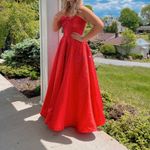Sherri Hill Red  strapless gown Photo 3