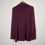 XCVI  Sweatshirt Jacket Womens Medium Wine‎ Full Zip Up Pleated Cotton Pockets M Photo 5