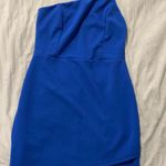 Blue Blush One Shoulder Blue Mini Dress Photo 0