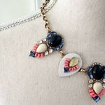 J.Crew Statement Bib Orange White Blue Stone Crystal Ornate Fancy Necklace Photo 1