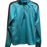 Nike Running Large Turquoise Pullover Zip Up Shirt Photo 0